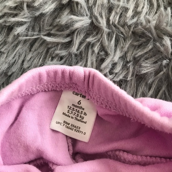 5/$25 CARTER’S lilac pants ruffle across bum - Picture 3 of 3